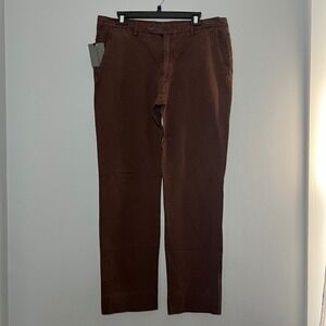 Spier and Mackay Mens 36 Slim Fit Linen Cotton Chinos Brown Trousers Pants 36x31